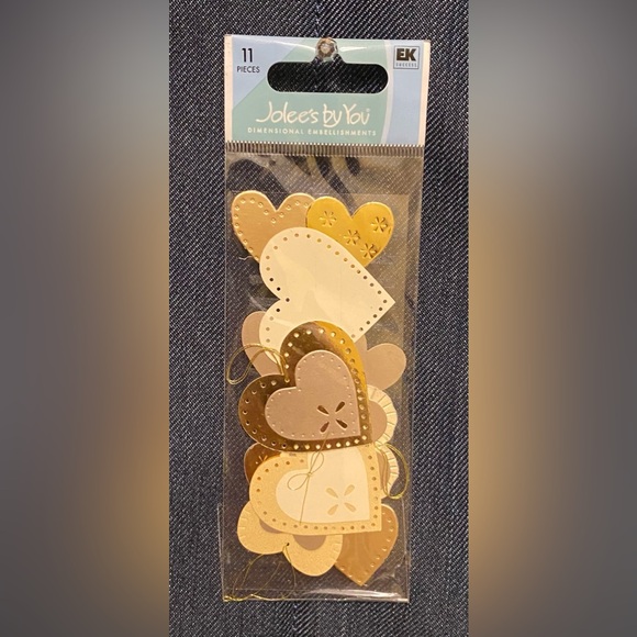 JOLEEs BOUTIQUE 3D Dimensional Stickers; Gold Heart and Pink/Gold Hearts; NWT. - Picture 4 of 5